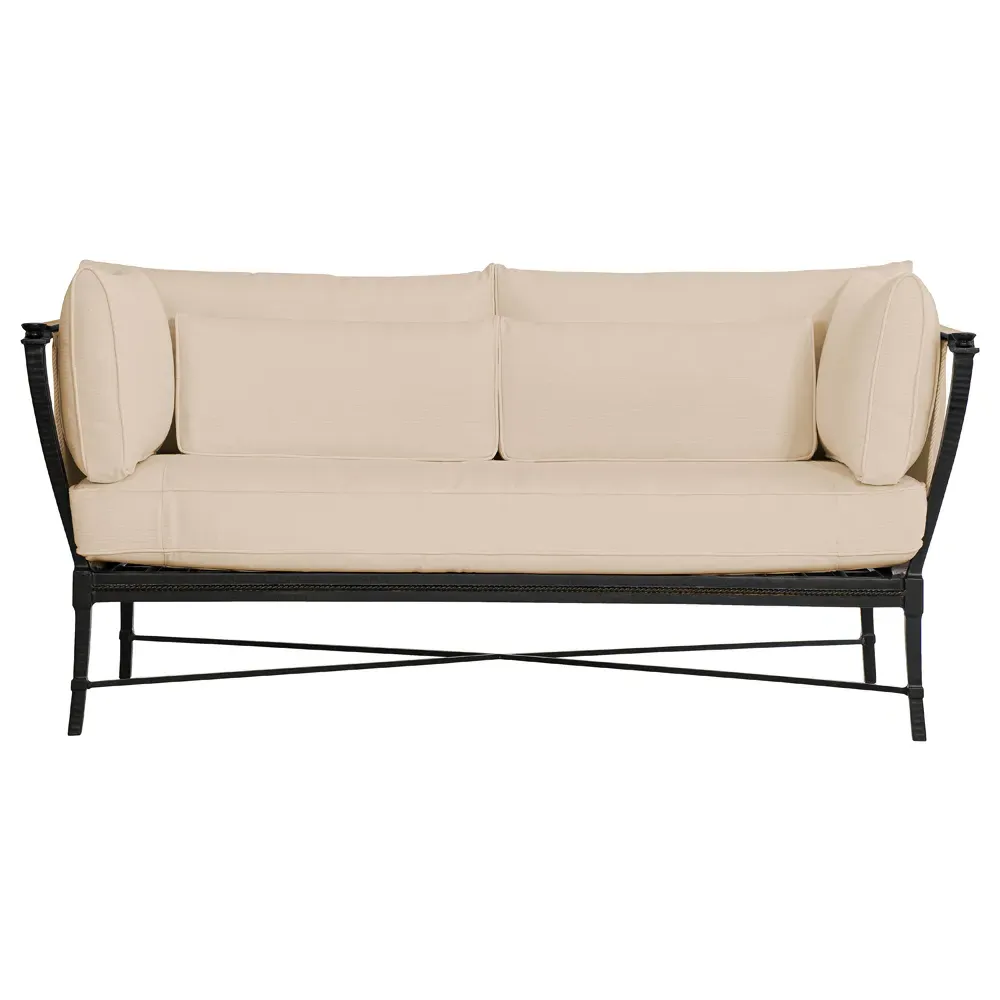 Andalusia Outdoor Loveseat - Beige, Aluminum