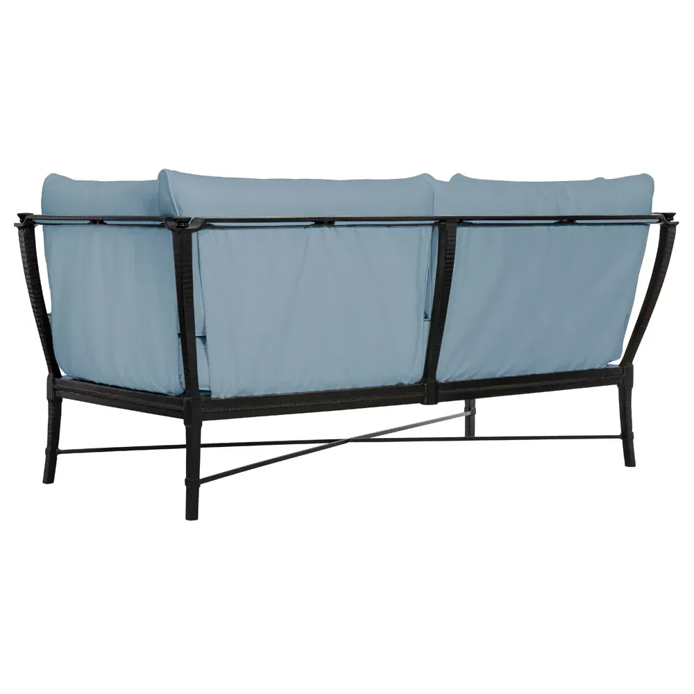 Andalusia Outdoor Loveseat - French Blue, Aluminum