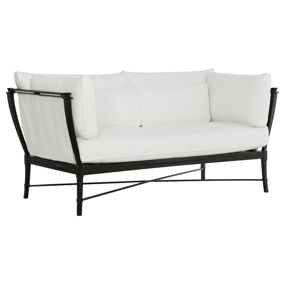 Andalusia Outdoor Loveseat - White, Aluminum