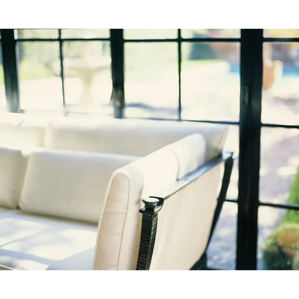 Andalusia Outdoor Loveseat - White, Aluminum