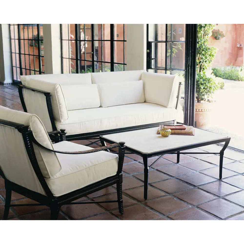 Andalusia Outdoor Loveseat - White, Aluminum
