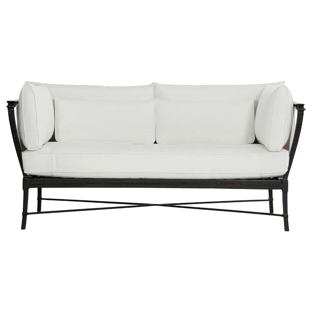 Andalusia Outdoor Loveseat - White, Aluminum