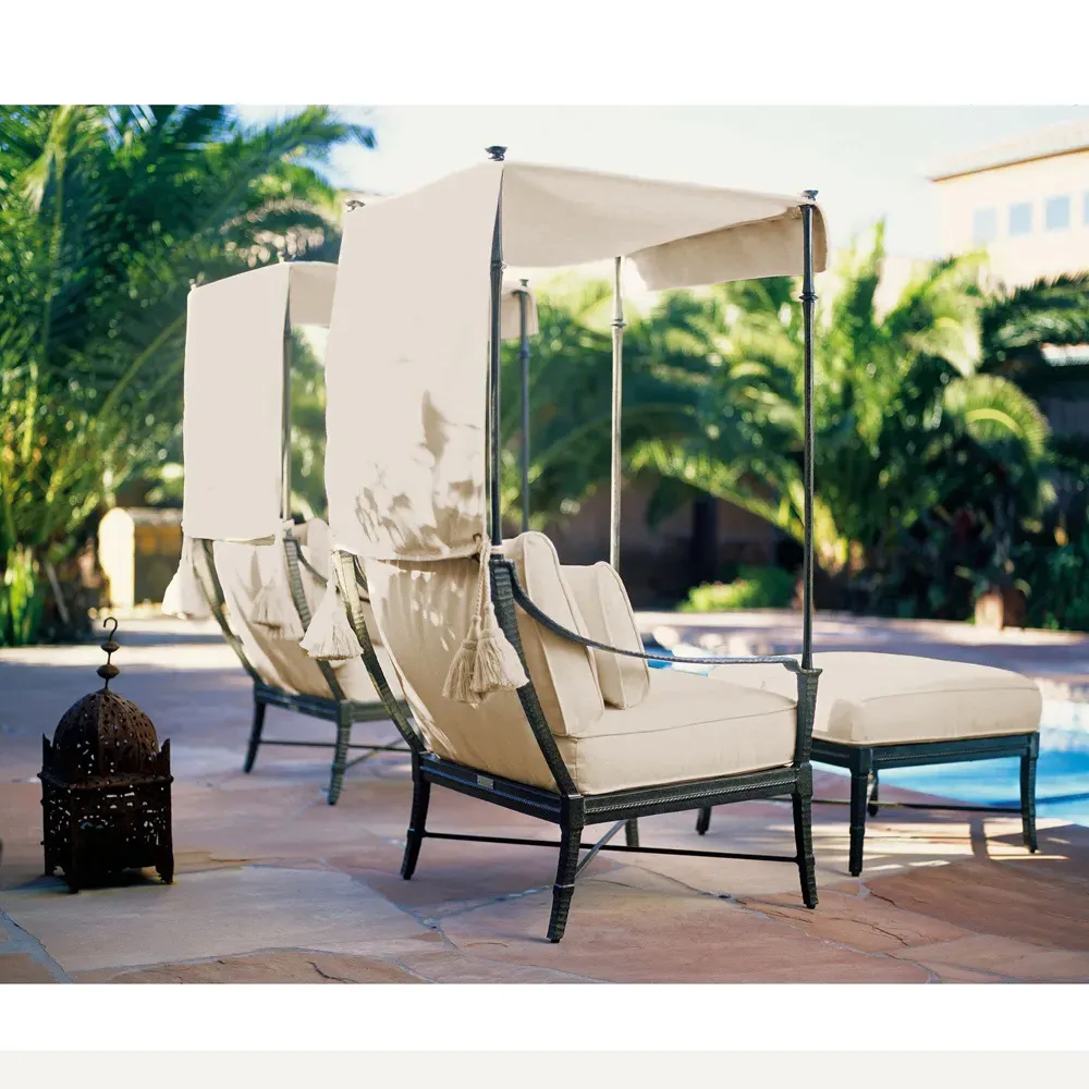 Andalusia Outdoor Royal Lounge Canopy - Beige, Aluminum