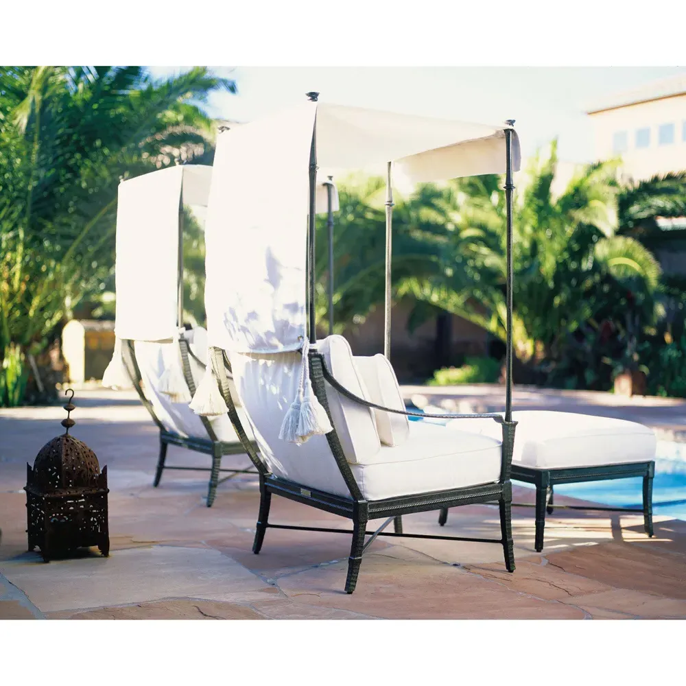 Andalusia Outdoor Royal Lounge Canopy - White, Aluminum