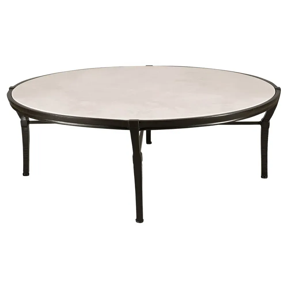 Andalusia Round Outdoor Coffee Table - Brown, Aluminum