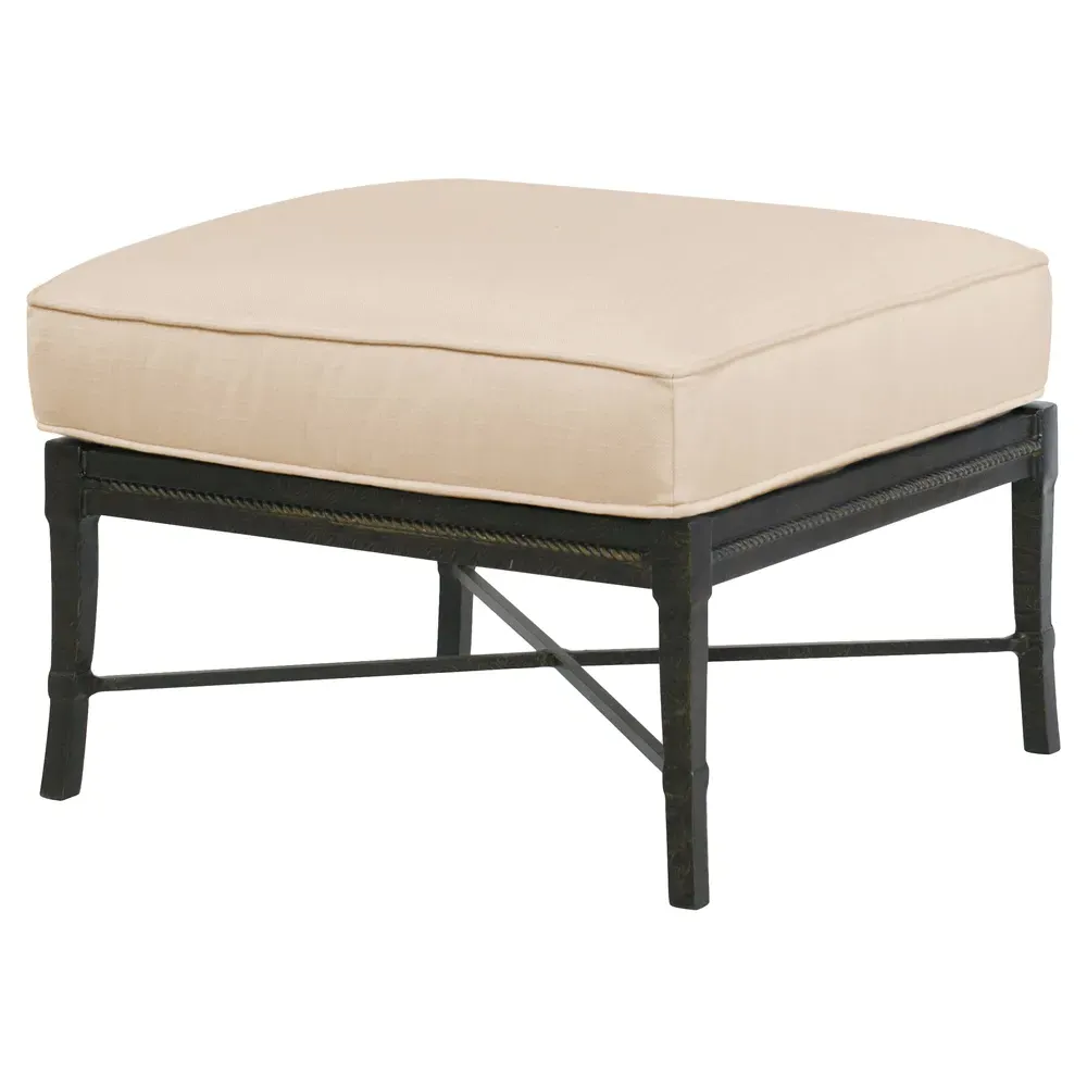 Andalusia Square Outdoor Ottoman - Beige, Aluminum image