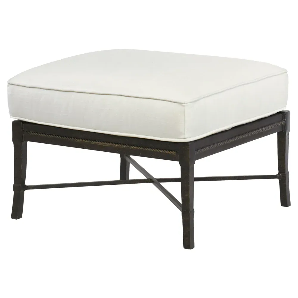 Andalusia Square Outdoor Ottoman - White, Aluminum image