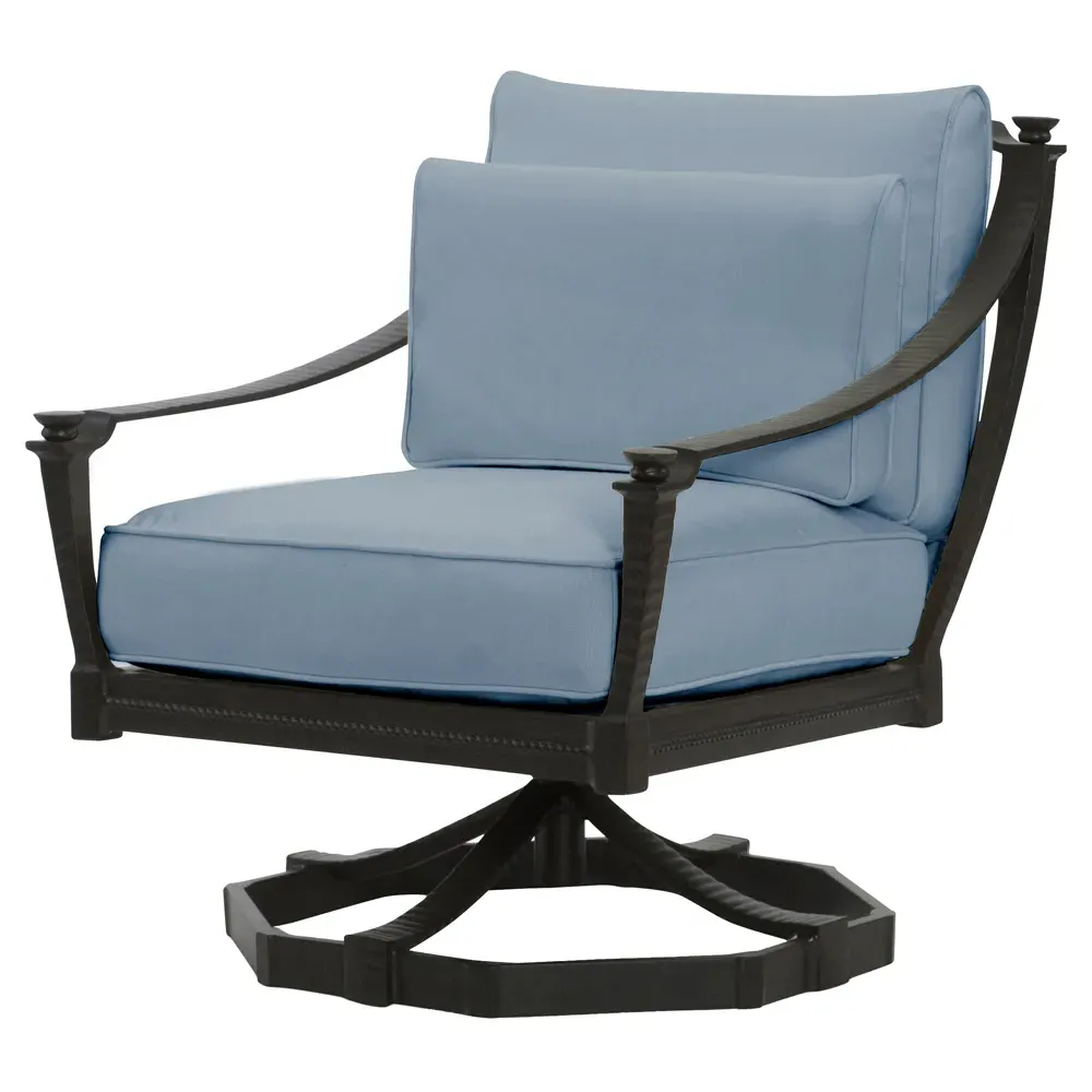 Andalusia Swivel Rocker Chair - Blue, Aluminum