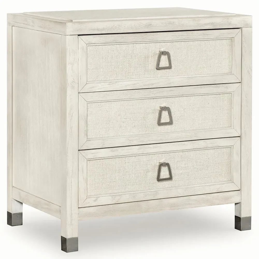 Atlas 3-Drawer Nightstand - White, Gmelina Wood