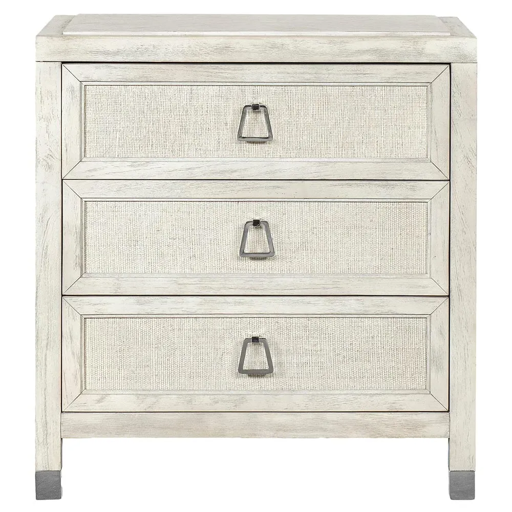 Atlas 3-Drawer Nightstand - White, Gmelina Wood image