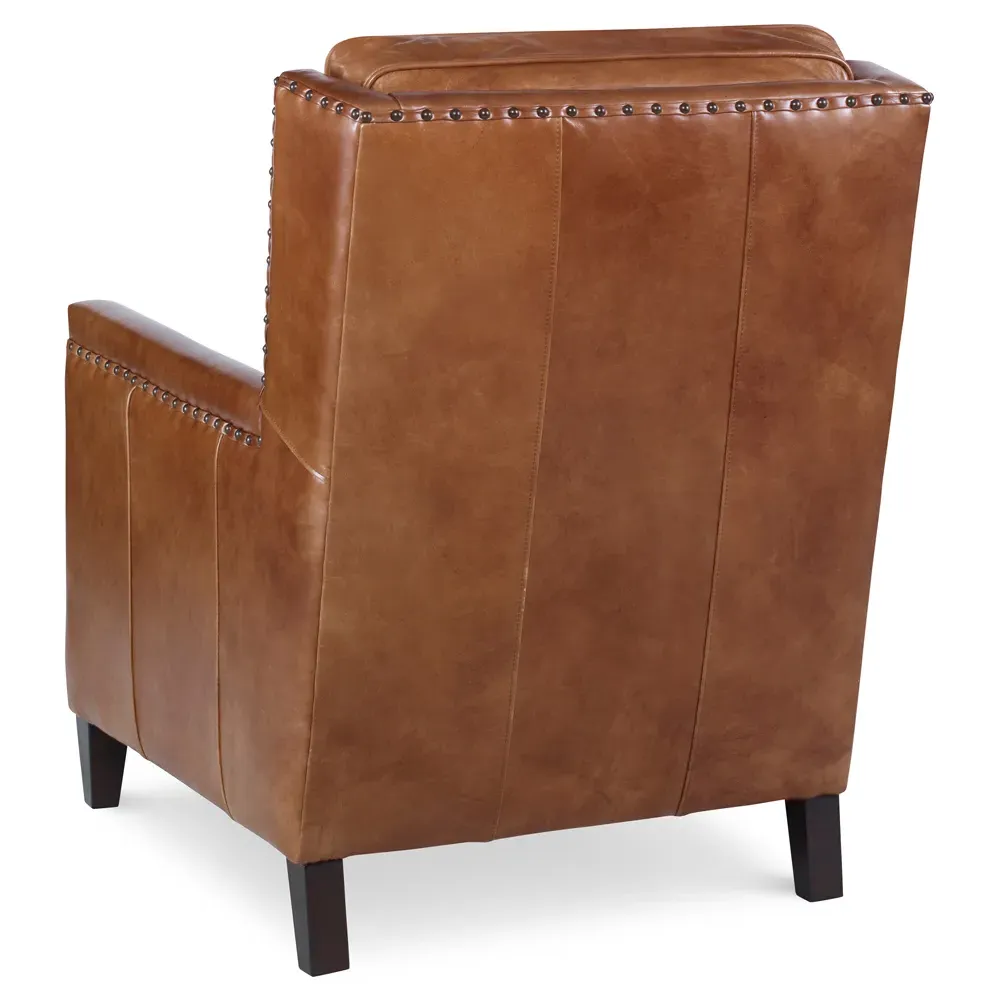 Bernard Arm Chair - Brown, Leather