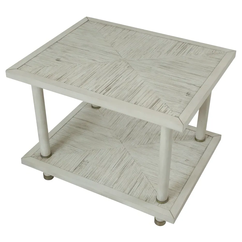 Biscayne Rectangular Side Table - Cream