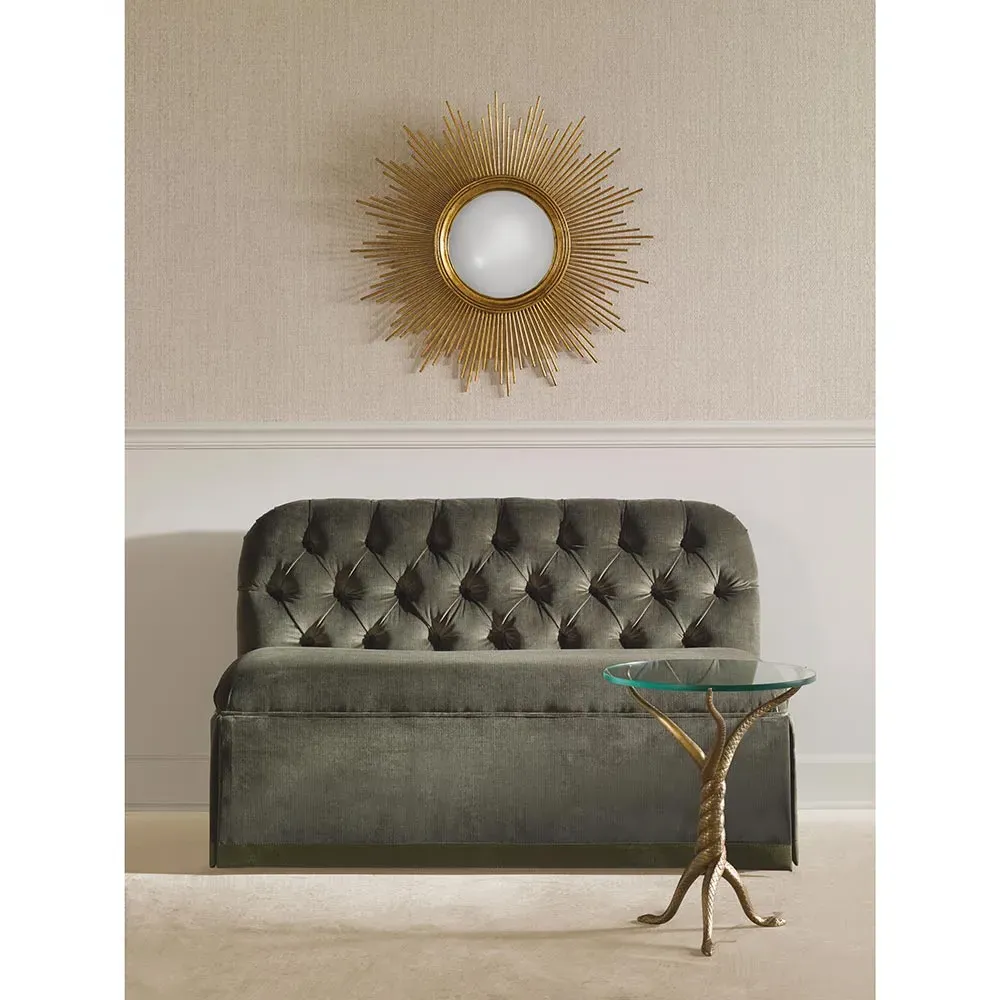 Brooke Round Drink Table with Serpent Base - Brass, Glass