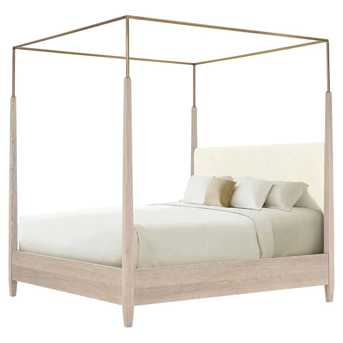 Cadence King Size Canopy Bed - Beige, Oak image