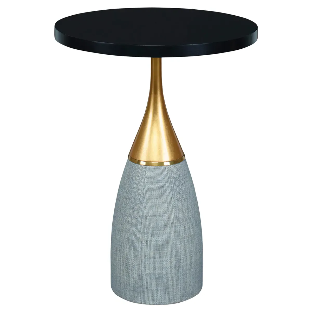 Cass Hollywood Regency Side Table - Grey, Raffia image