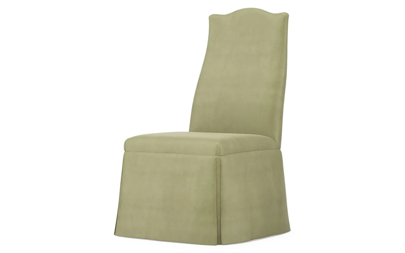 Chandler Skirted Dining Chair - Eucalyptus, Performance Velvet
