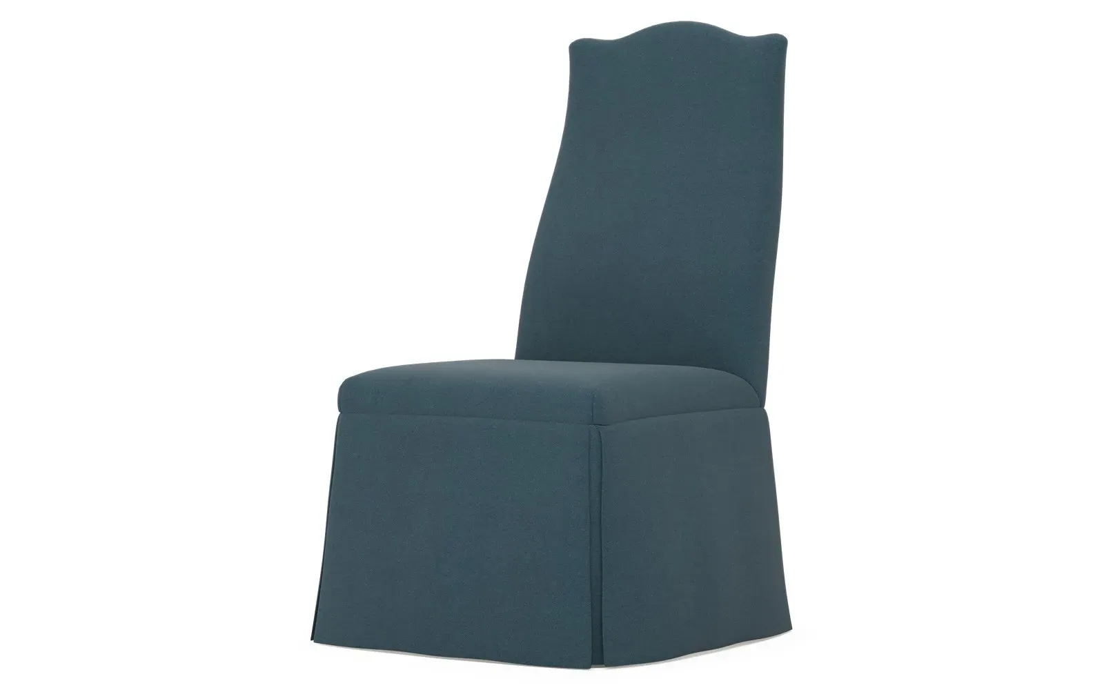 Chandler Skirted Dining Chair - Rainstorm, Performance Velvet