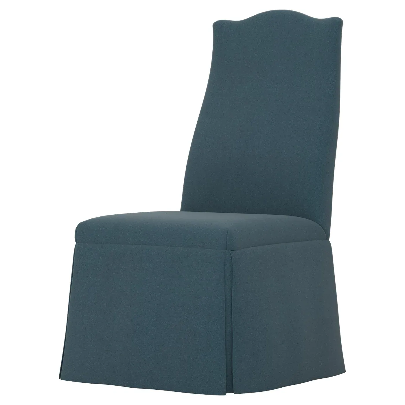 Chandler Skirted Dining Chair - Rainstorm, Performance Velvet