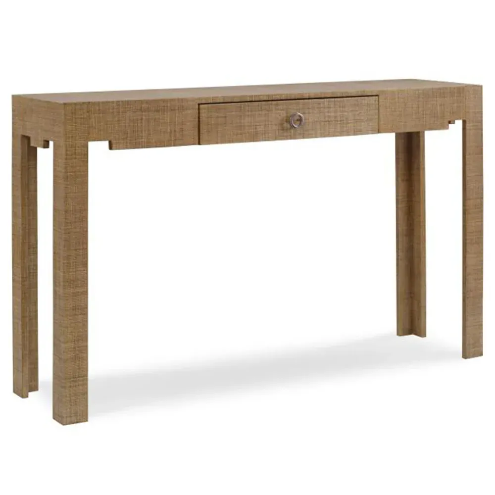 Charleston Rectangular Console Table with Drawer - Sand, Raffia