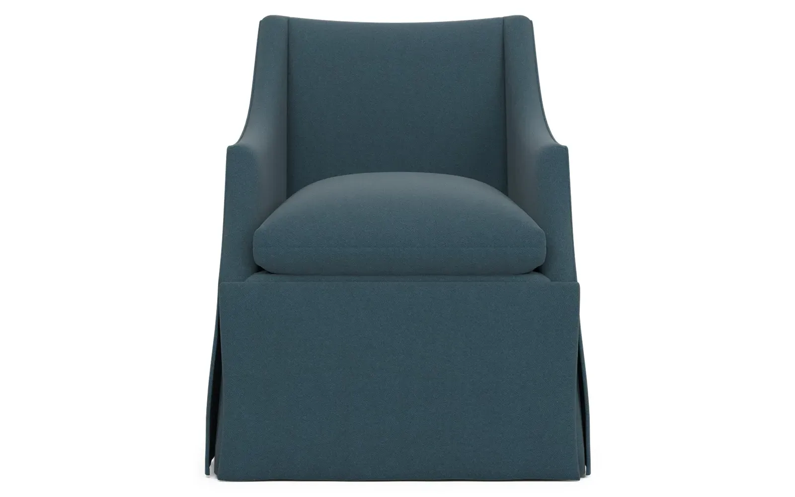 Coloney Skirted Swivel Chair - Eucalyptus, Performance Velvet