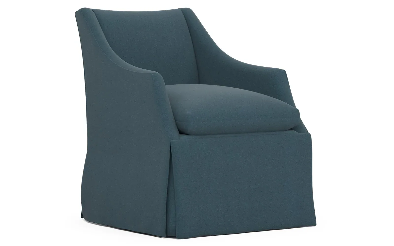 Coloney Skirted Swivel Chair - Eucalyptus, Performance Velvet