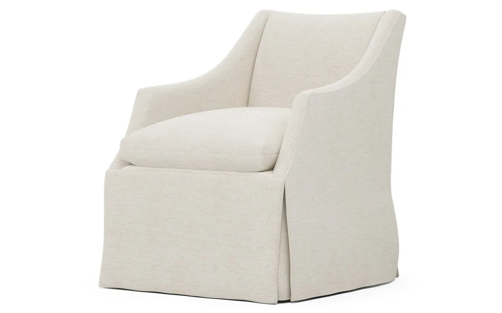 Coloney Skirted Swivel Chair - Heathered Ivory