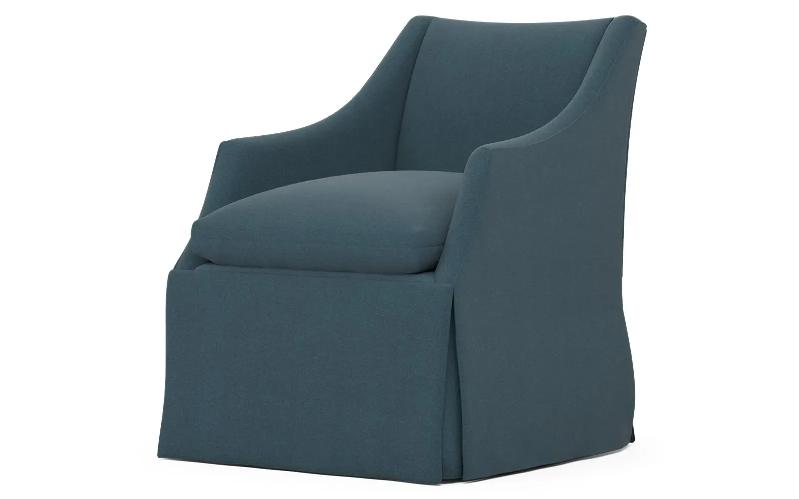 Coloney Skirted Swivel Chair - Rainstorm, Performance Velvet