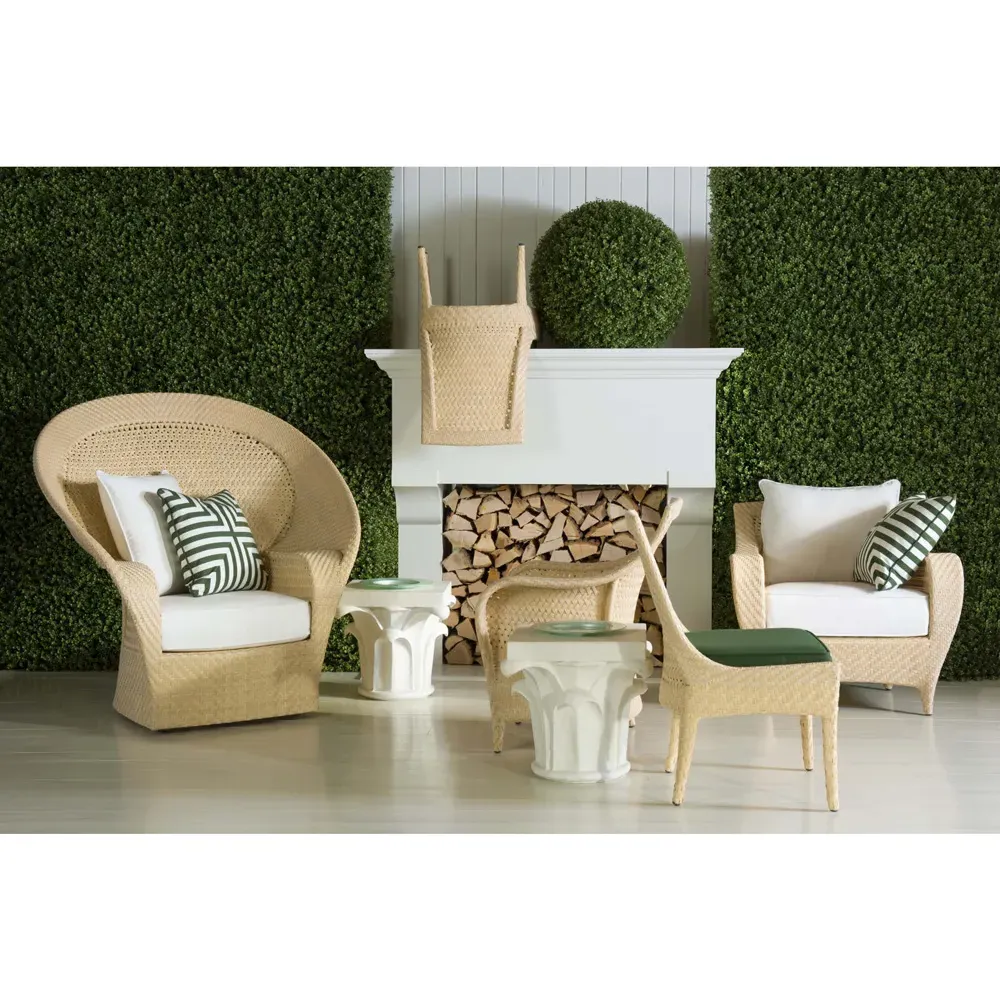 Compliments Square Outdoor Side Table - White, Stone