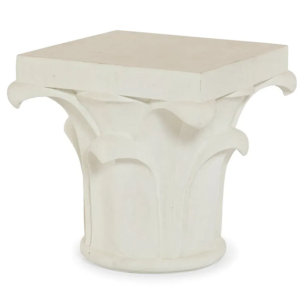 Compliments Square Outdoor Side Table - White, Stone image