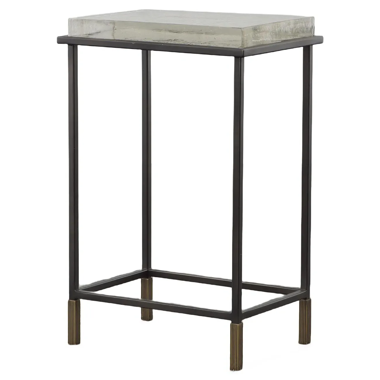 Compositions Glass Drink Table - Bronze, Metal