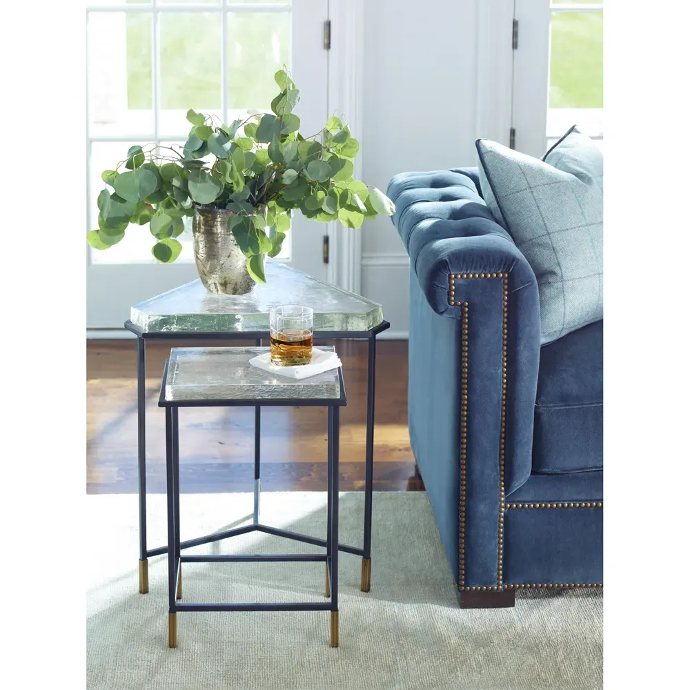 Compositions Glass Drink Table - Bronze, Metal