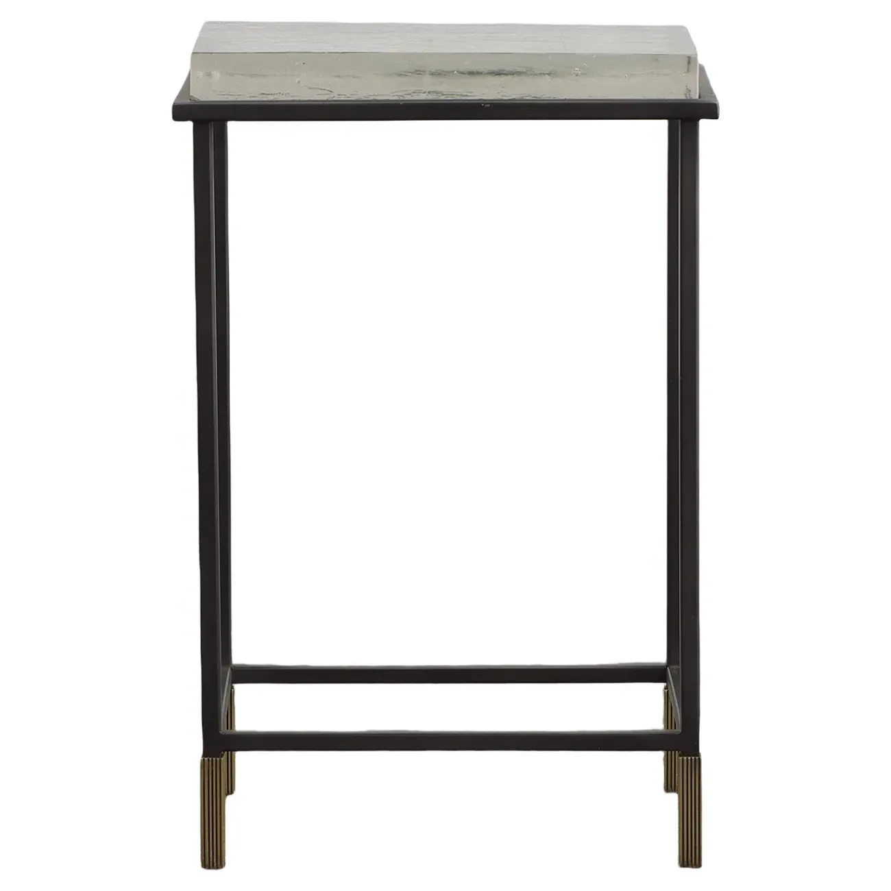 Compositions Glass Drink Table - Bronze, Metal image