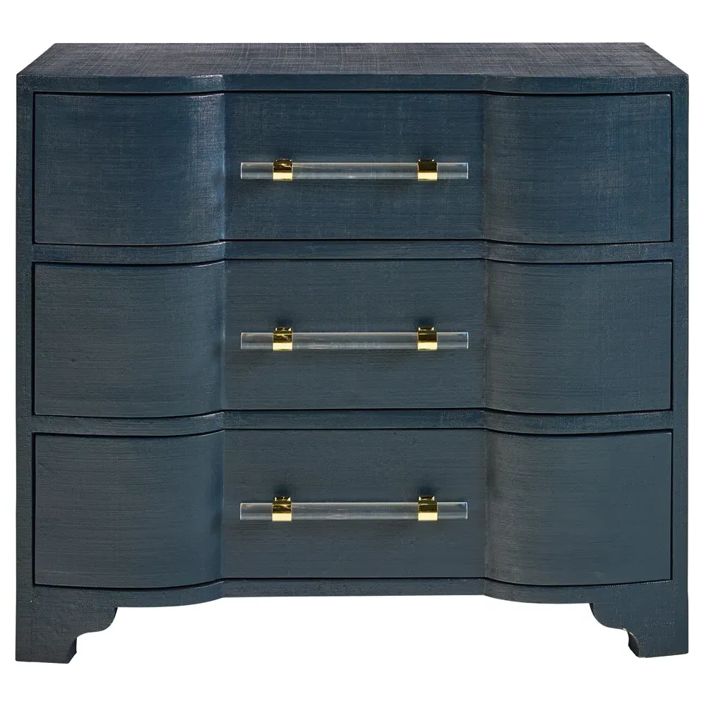 Cora Bachelor Chest - Navy, Raffia image
