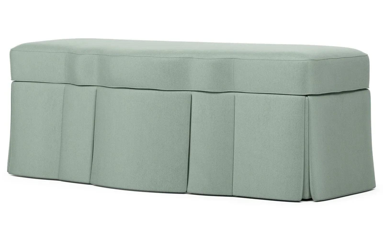 Cornell Skirted Storage Bench - Aloe