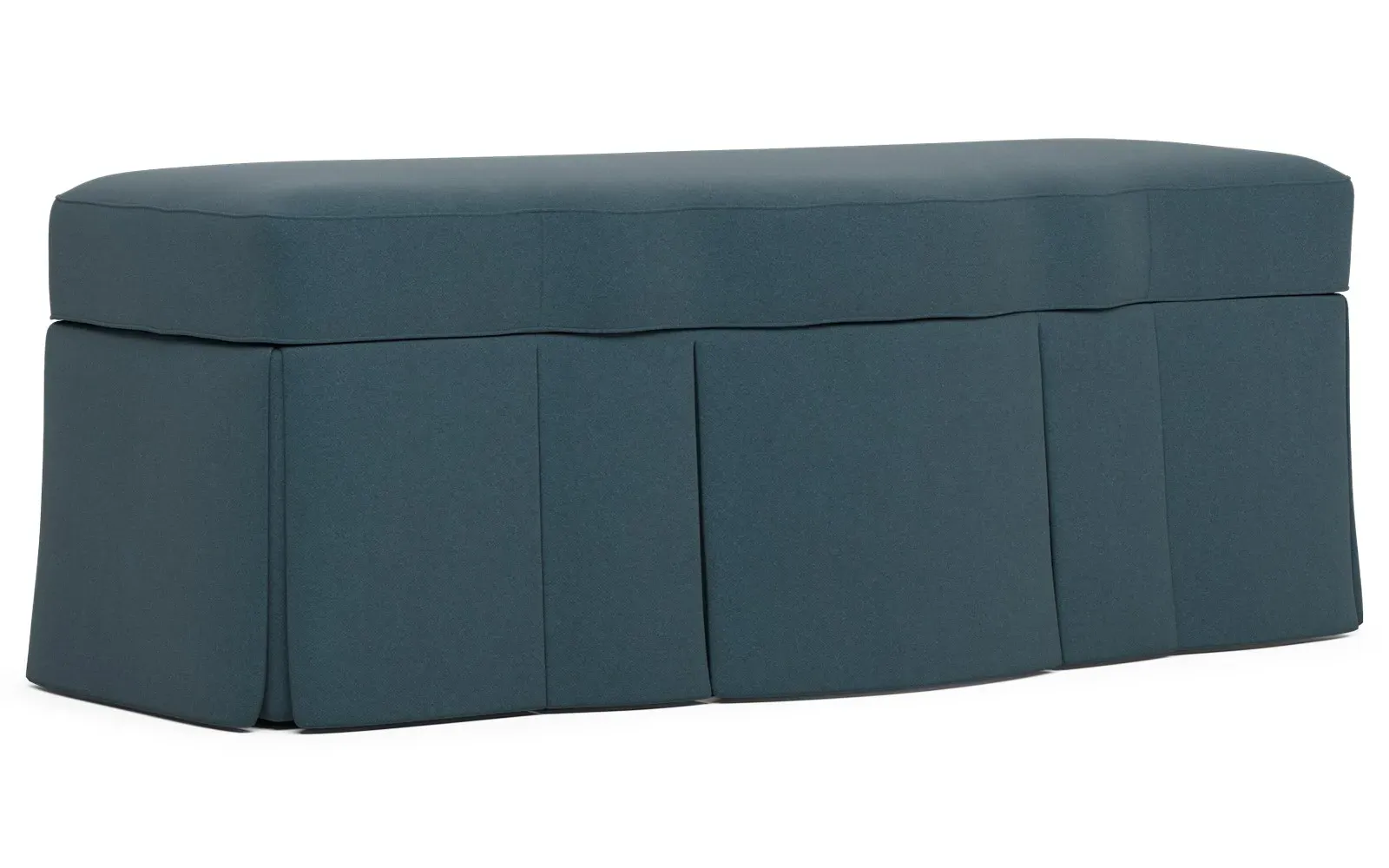 Cornell Skirted Storage Bench - Eucalyptus, Velvet