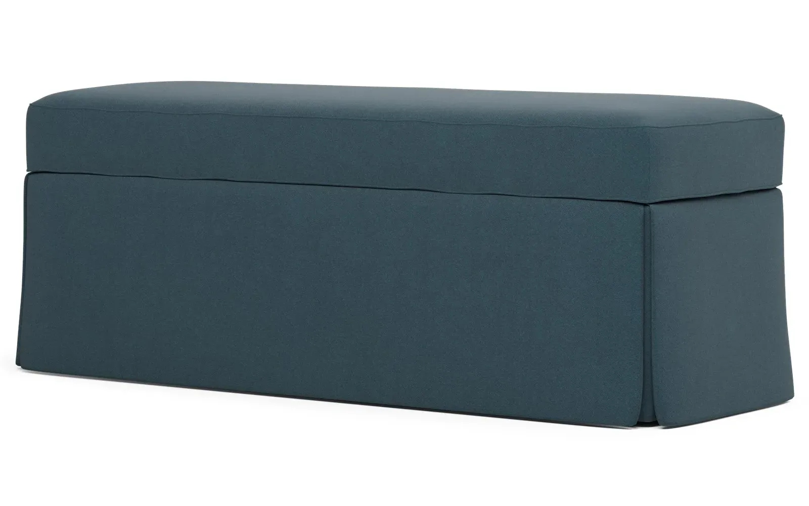 Cornell Skirted Storage Bench - Eucalyptus, Velvet