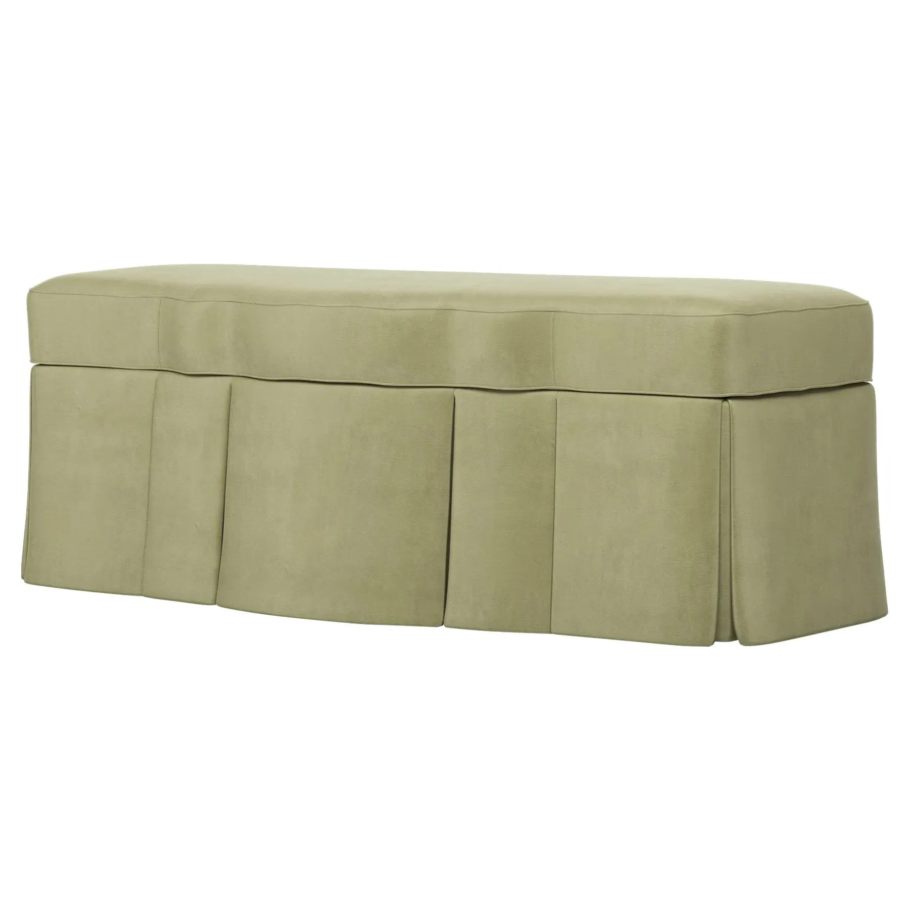 Cornell Skirted Storage Bench - Eucalyptus, Velvet image