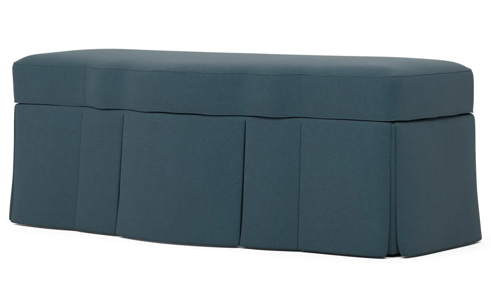 Cornell Skirted Storage Bench - Rainstorm, Velvet