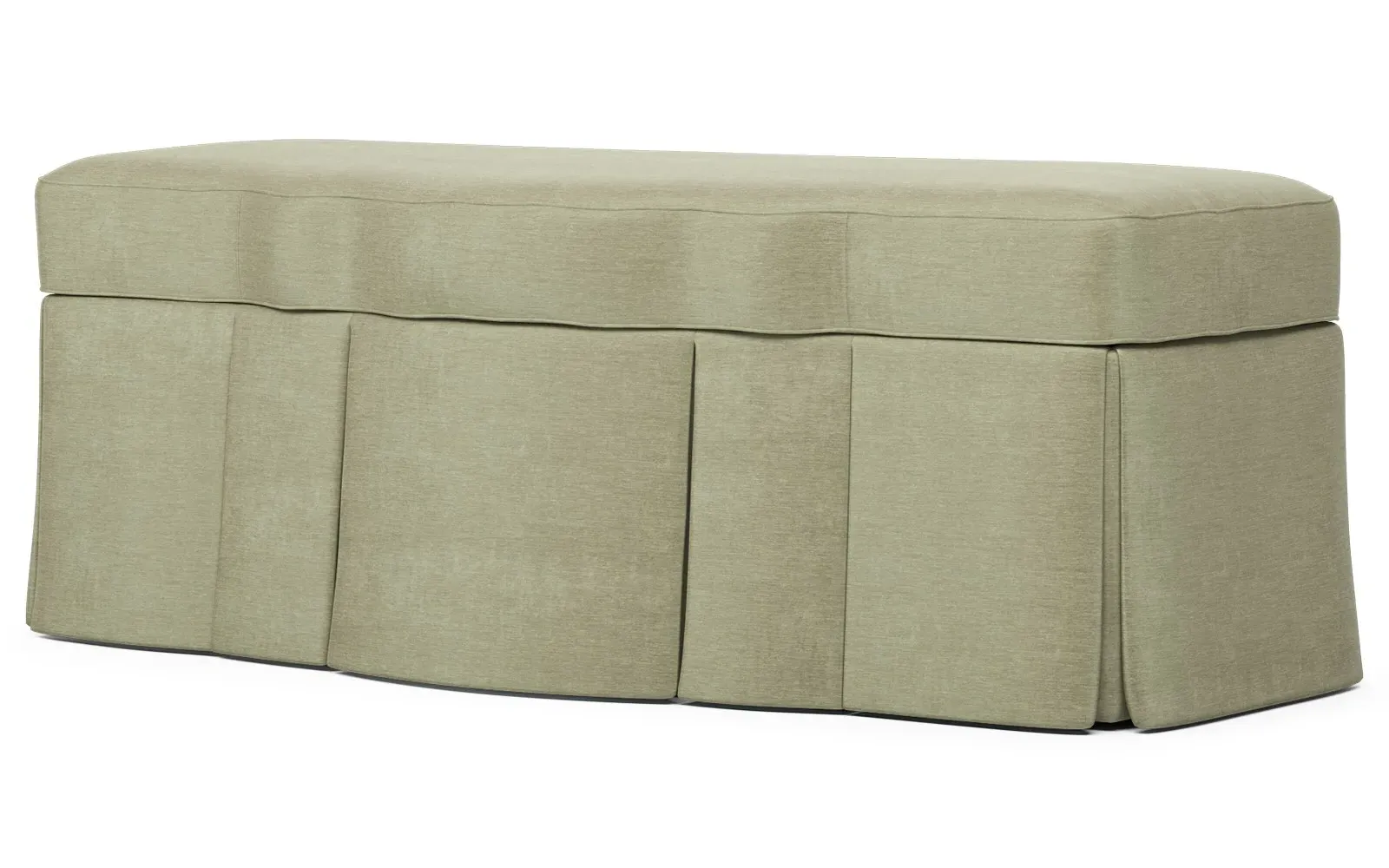 Cornell Skirted Storage Bench - Rosemary, Chenille