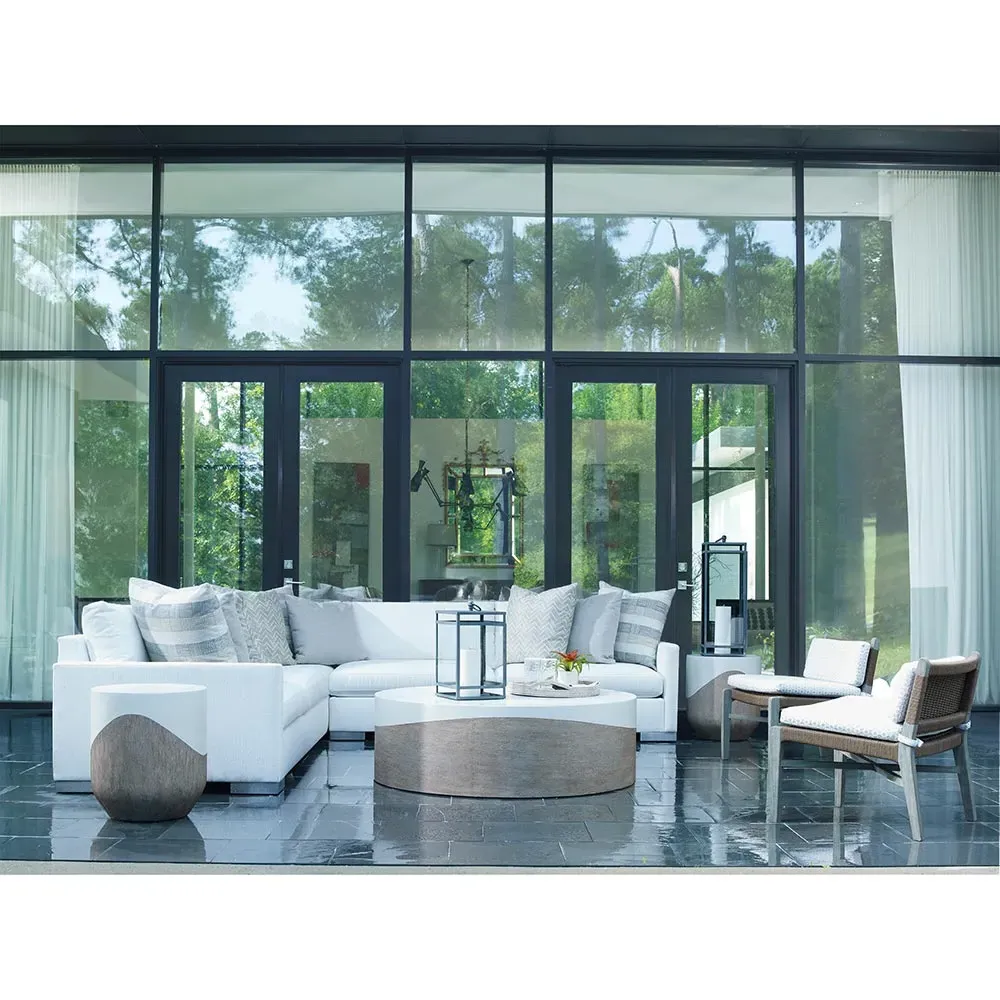 Danny Round Outdoor Side Table - White, Concrete