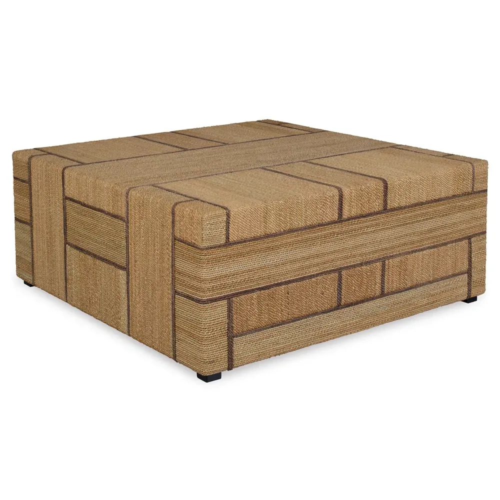 Desmond Square Coffee Table - Brown, Woven Rope