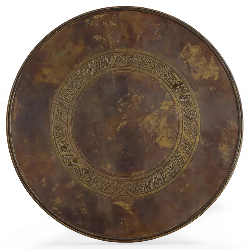 Faux Horn Side Table - Brown, Brass