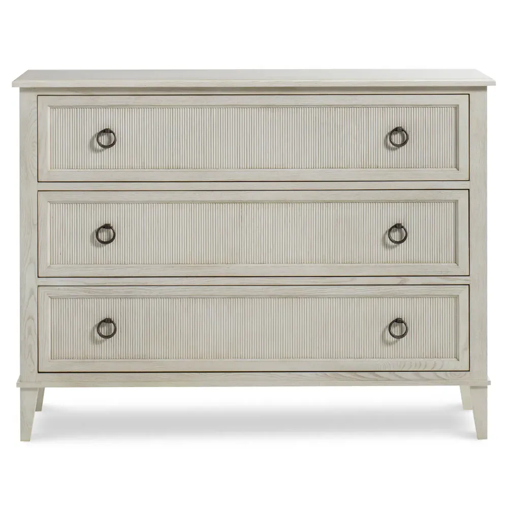 Hampton 3 Drawer Bachelor Chest - White, Ash Wood image