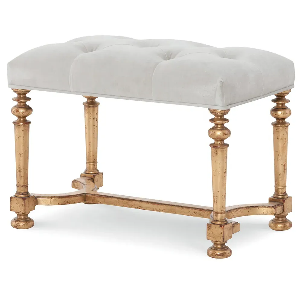 Hughes Tufted Stool - Gold, Velvet image