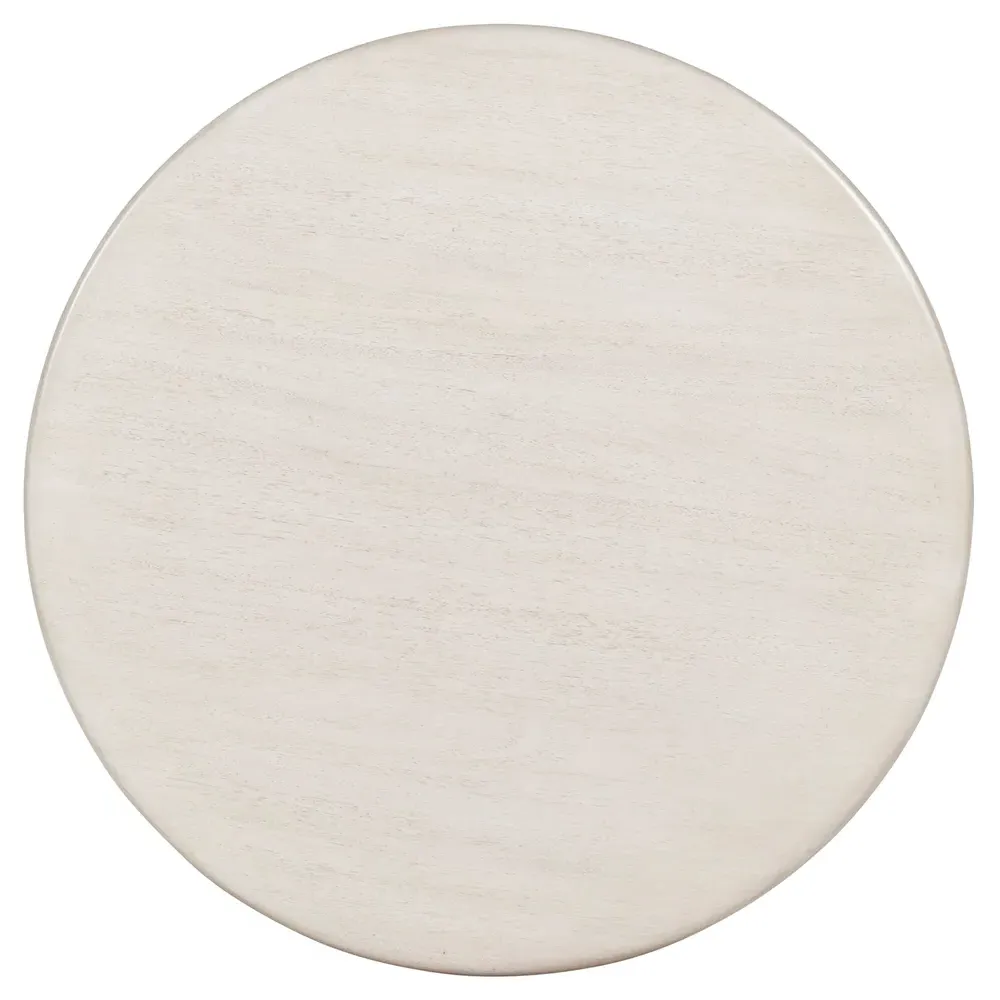 Ibiza Side Table - Off White, Mahogany