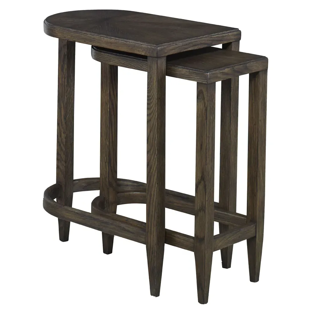 Jesse Nesting Demilune Side Table - Dark Brown, Oak image