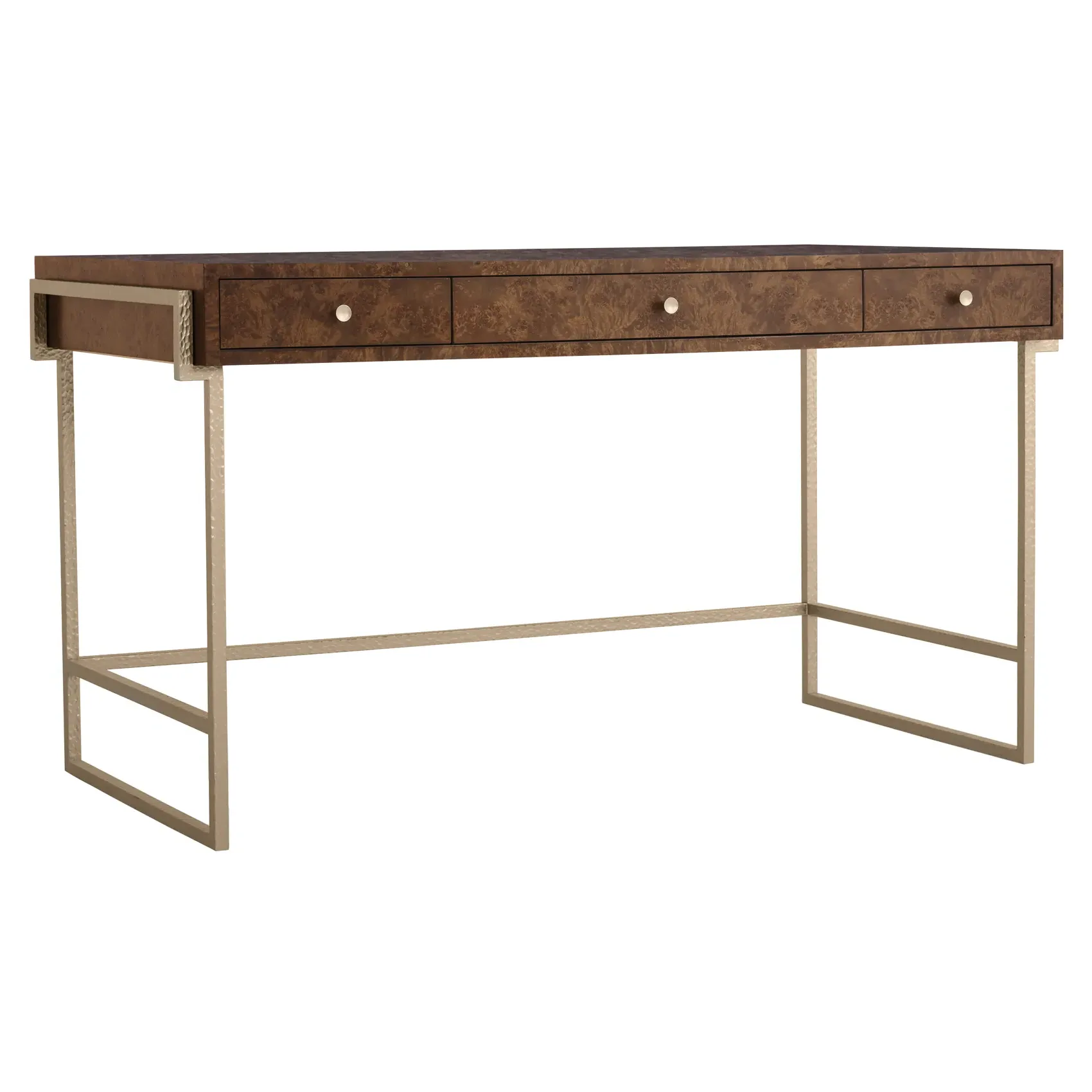 Kiley Desk with Drawers - Brown, Maple Burl