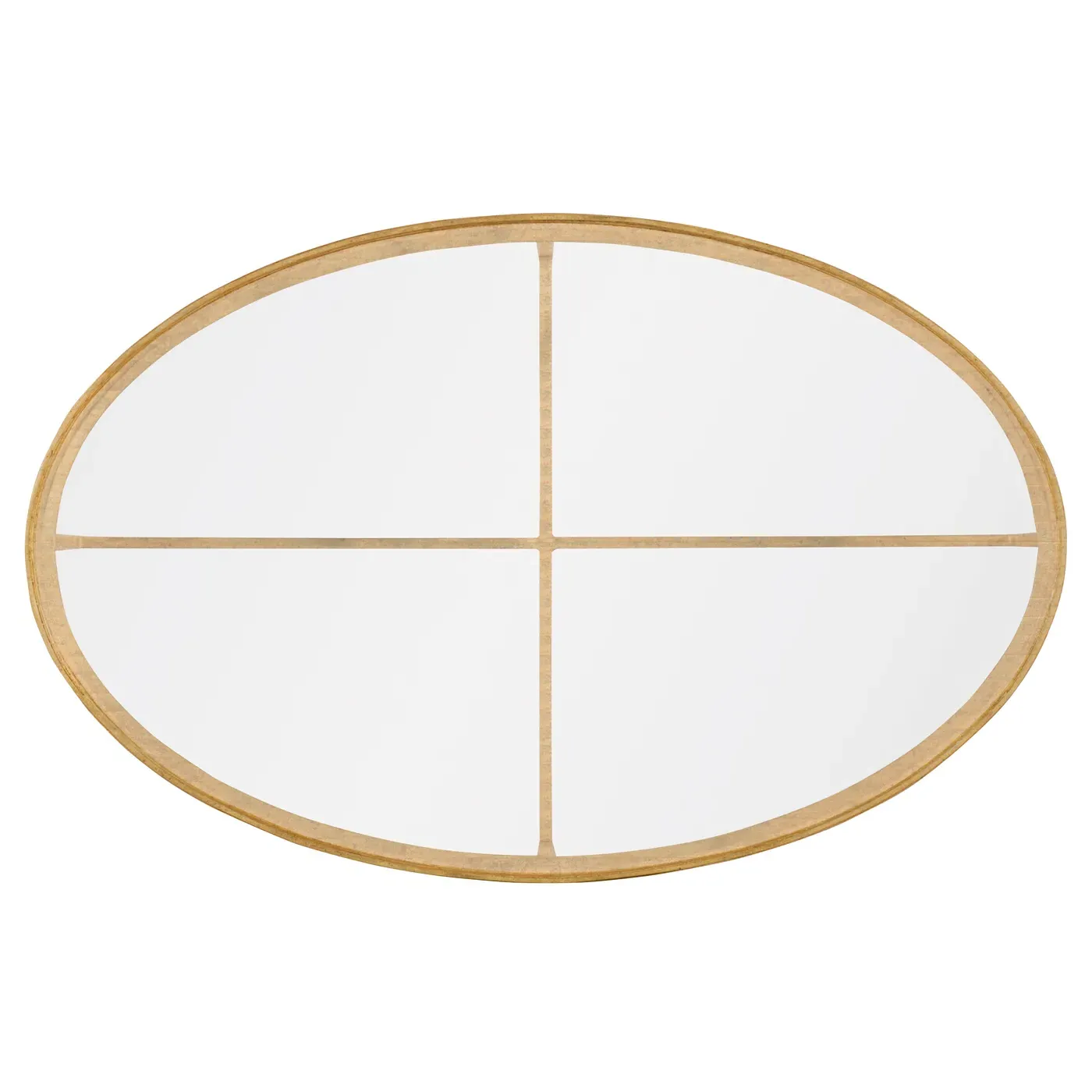 Logan Oval Coffee Table - Brass, Tempered Glass