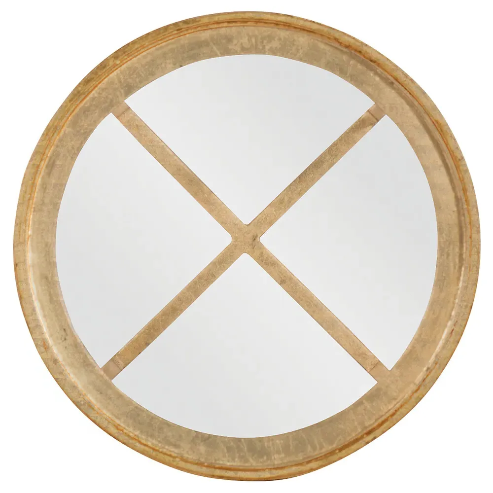 Logan Regency Round Side Table - Brass, Tempered Glass