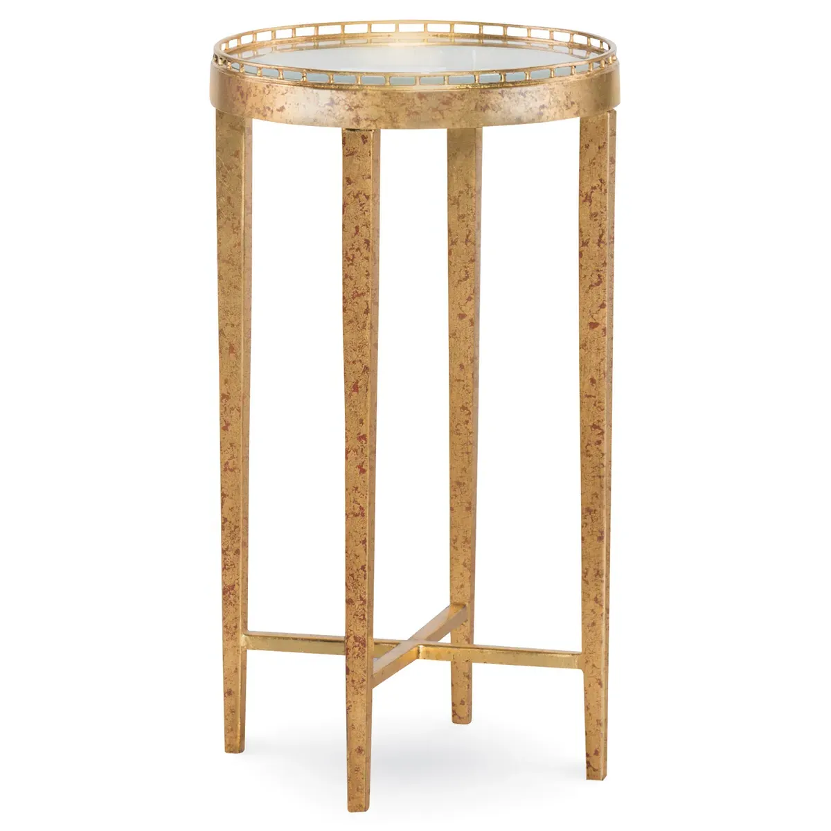 Logan Regency Round Side Table - Brass, Tempered Glass image